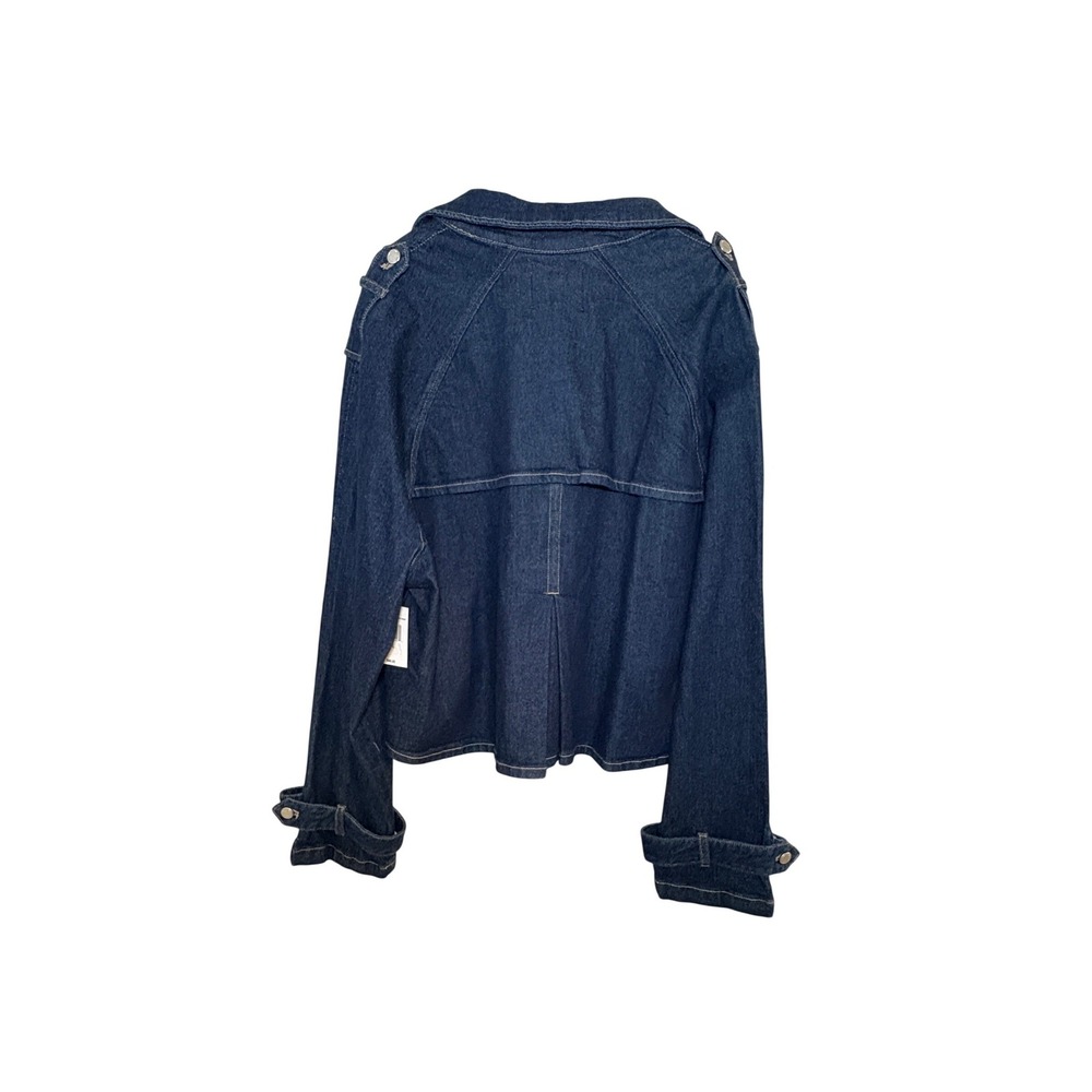 Rebecca Minkoff Blair Wash Denim Jacket XXL – Double Breasted Snap Front - NWT - Picture 2 of 8